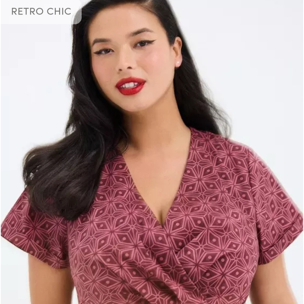 Torrid Maroon Patterned Mini Dress - Picture 13 of 13